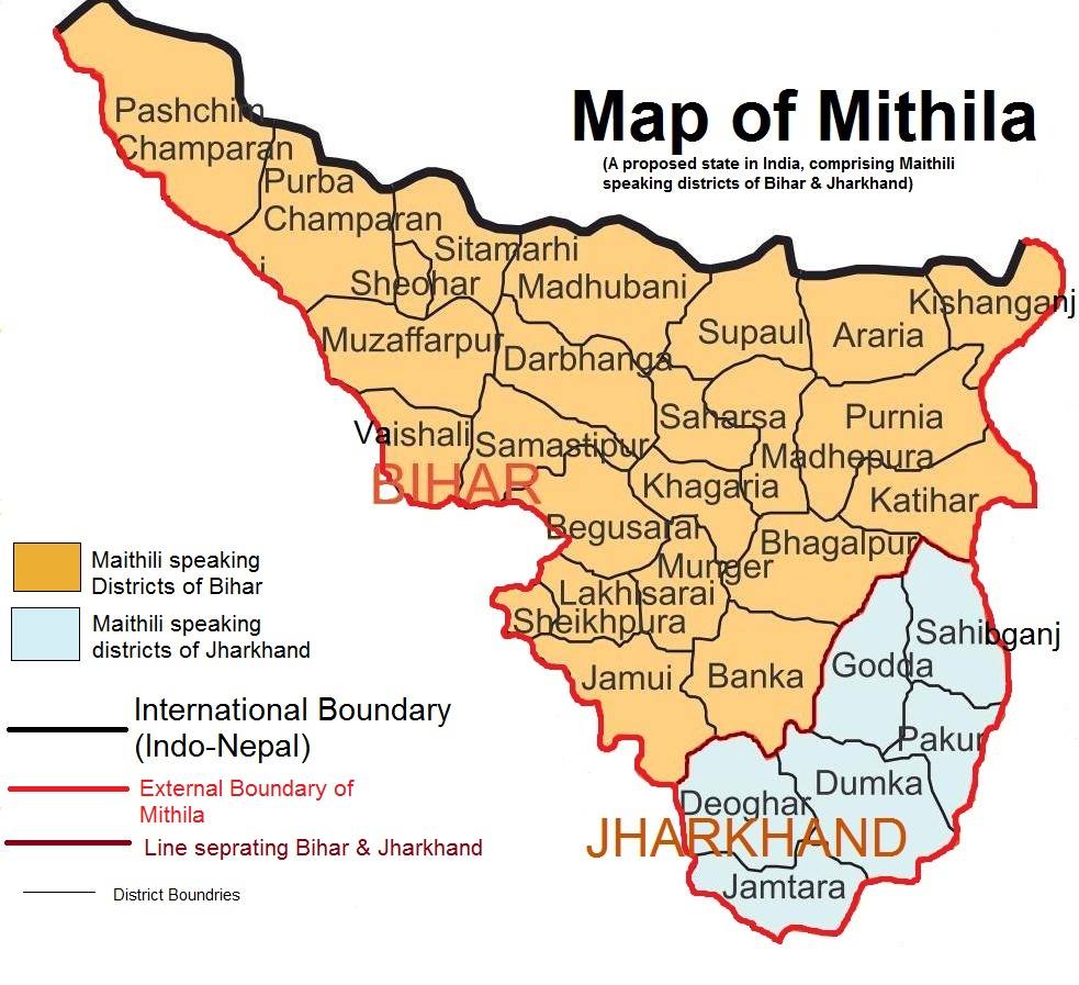 Map of Mithila